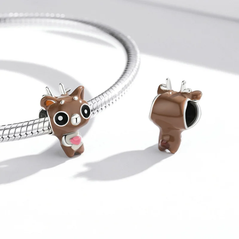 (imagem para) Pandora Style Funny Deer Charm - SCC1934 - Visualizar 4