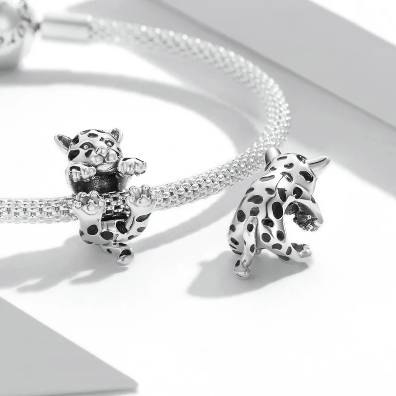 (imagem para) Pandora Style Funny Little Cheetah Charm - BSC556 - Visualizar 4