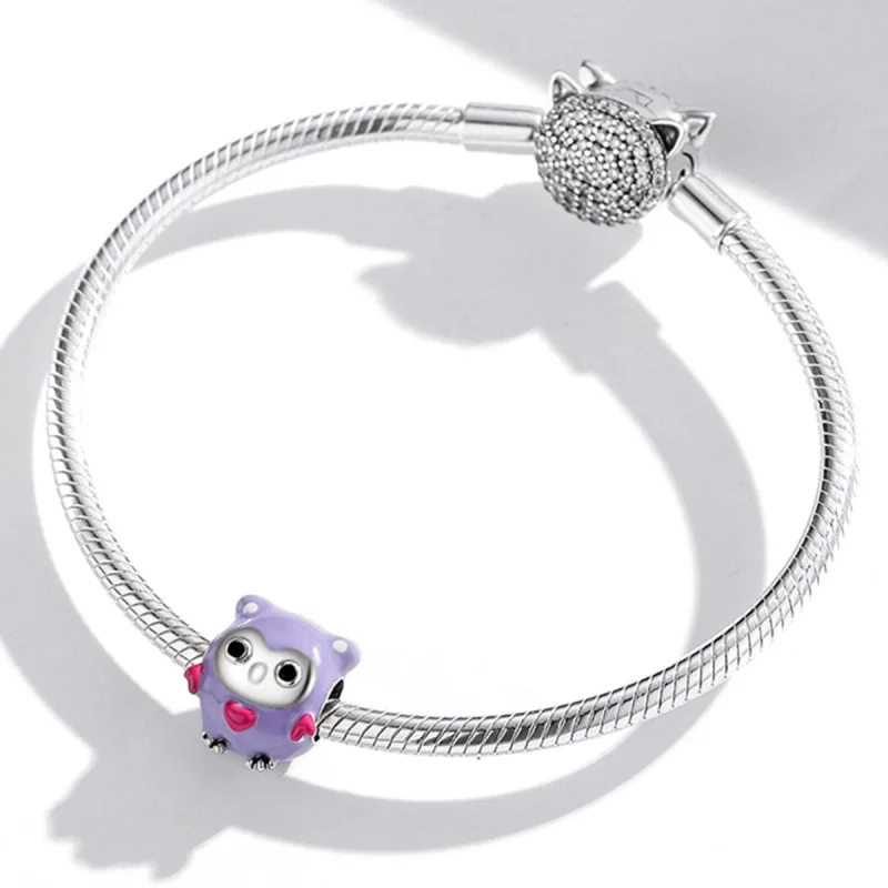 (imagem para) Pandora Style Funny Owl Charm - SCC1932 - Visualizar 3