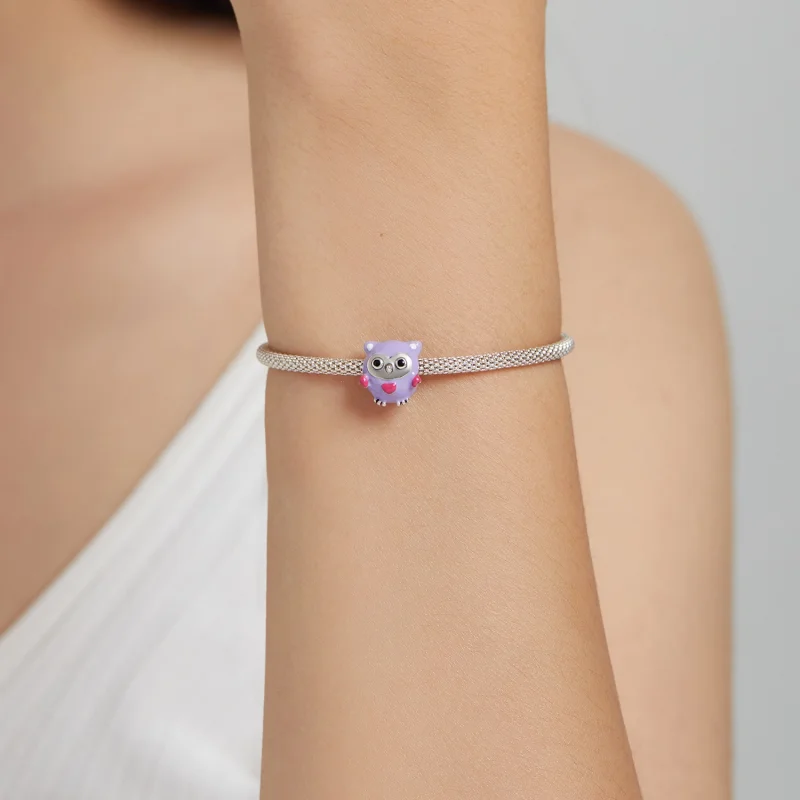 (imagem para) Pandora Style Funny Owl Charm - SCC1932 - Visualizar 5