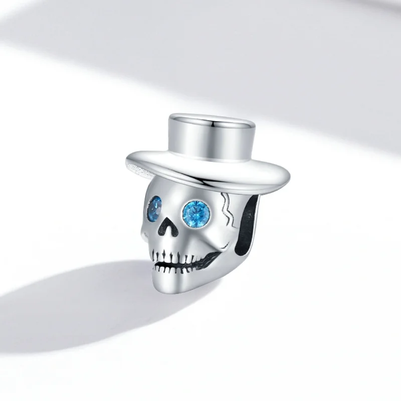 (imagem para) Pandora Style Gentleman Skull Charm - BSC525 - Visualizar 2