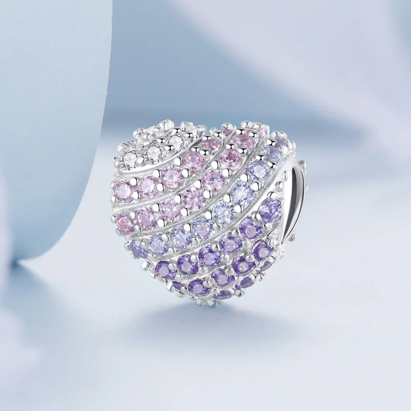 (imagem para) Pandora Style Gradient Heart Charm - BSC624 - Visualizar 2