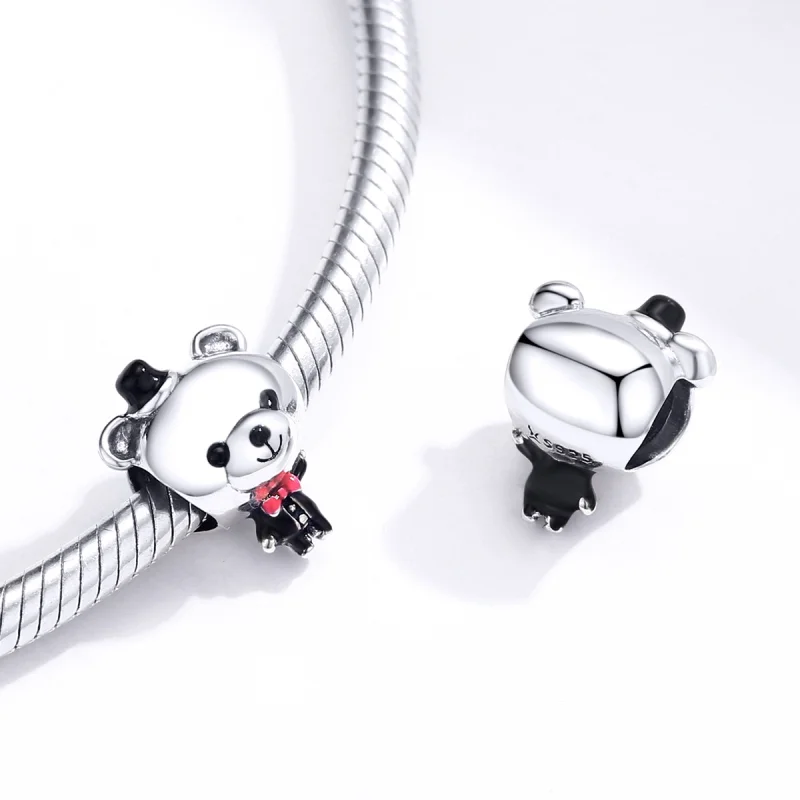 (imagem para) Pandora Style Groom Bear Charm - SCC1473 - Visualizar 4