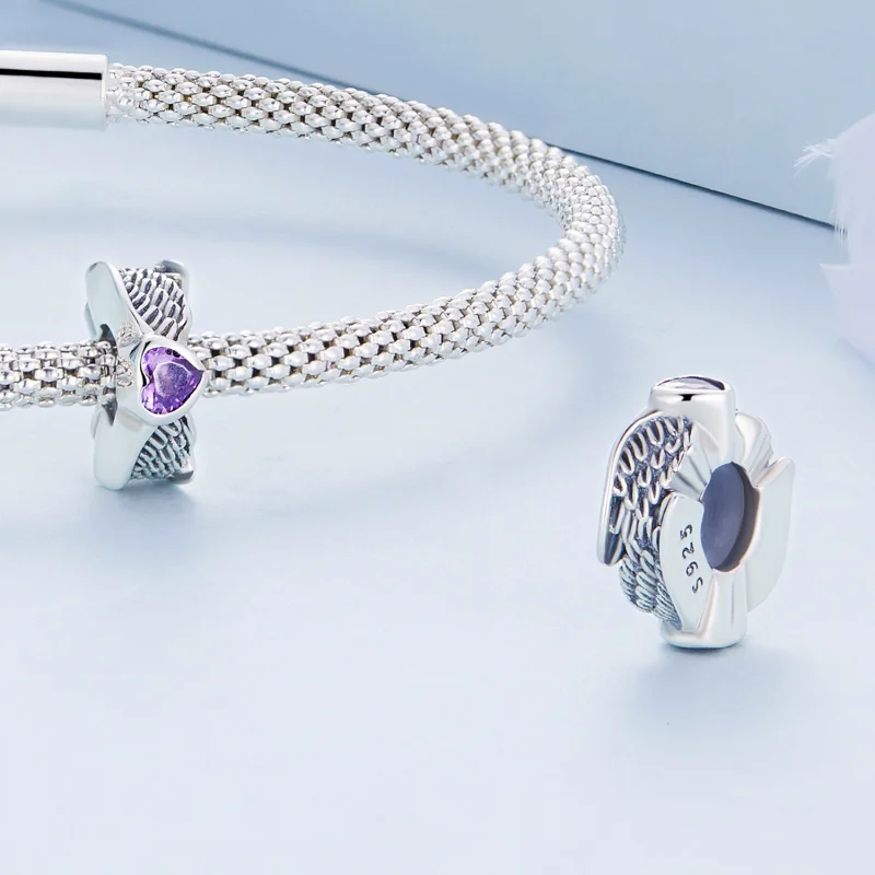 (imagem para) Pandora Style Guardian Heart Spacer Charm - BSC677 - Visualizar 4