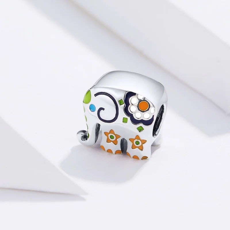 (imagem para) Pandora Style Happy Elephant Charm - BSC095 - Visualizar 3
