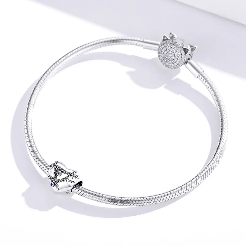 (imagem para) Pandora Style Heart Lock Charm - SCC1538 - Visualizar 3