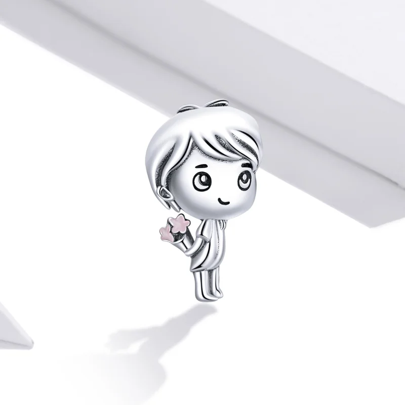 (imagem para) Pandora Style Heartbeat Boy Charm - BSC400 - Visualizar 2