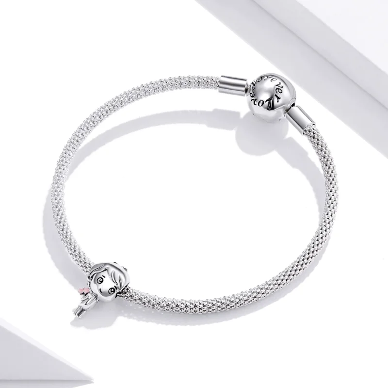 (imagem para) Pandora Style Heartbeat Boy Charm - BSC400 - Visualizar 3