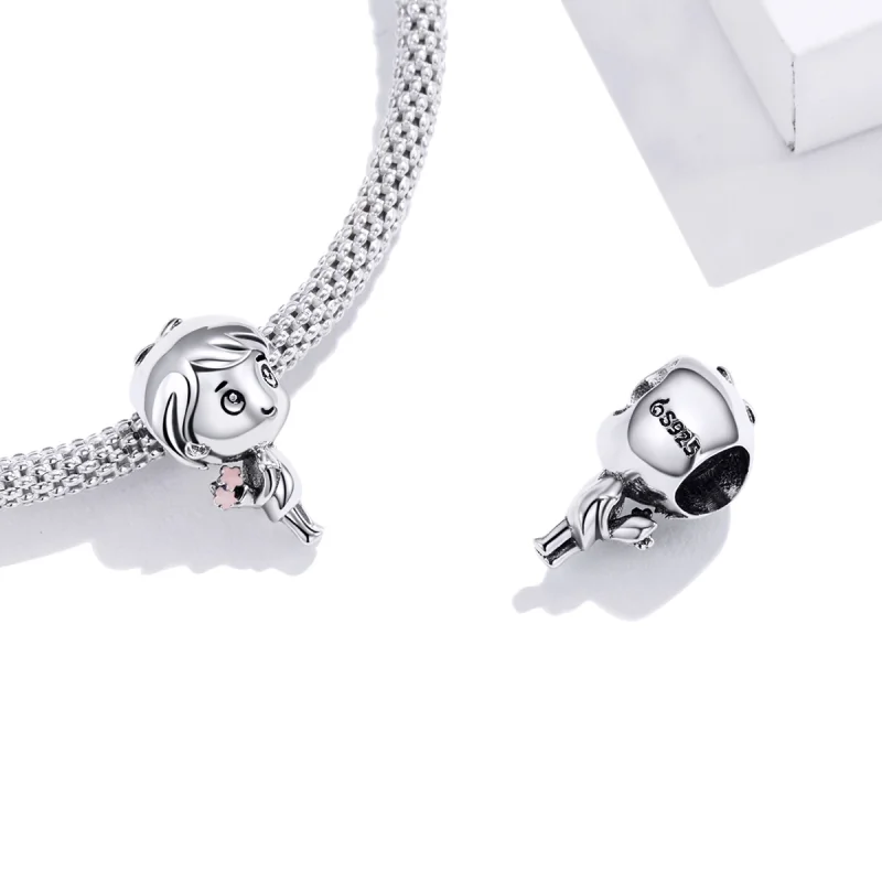 (imagem para) Pandora Style Heartbeat Boy Charm - BSC400 - Visualizar 4