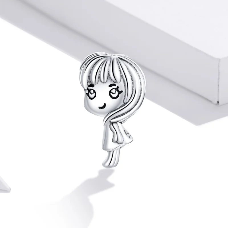 (imagem para) Pandora Style Heartbeat Girl Charm - BSC399 - Visualizar 2