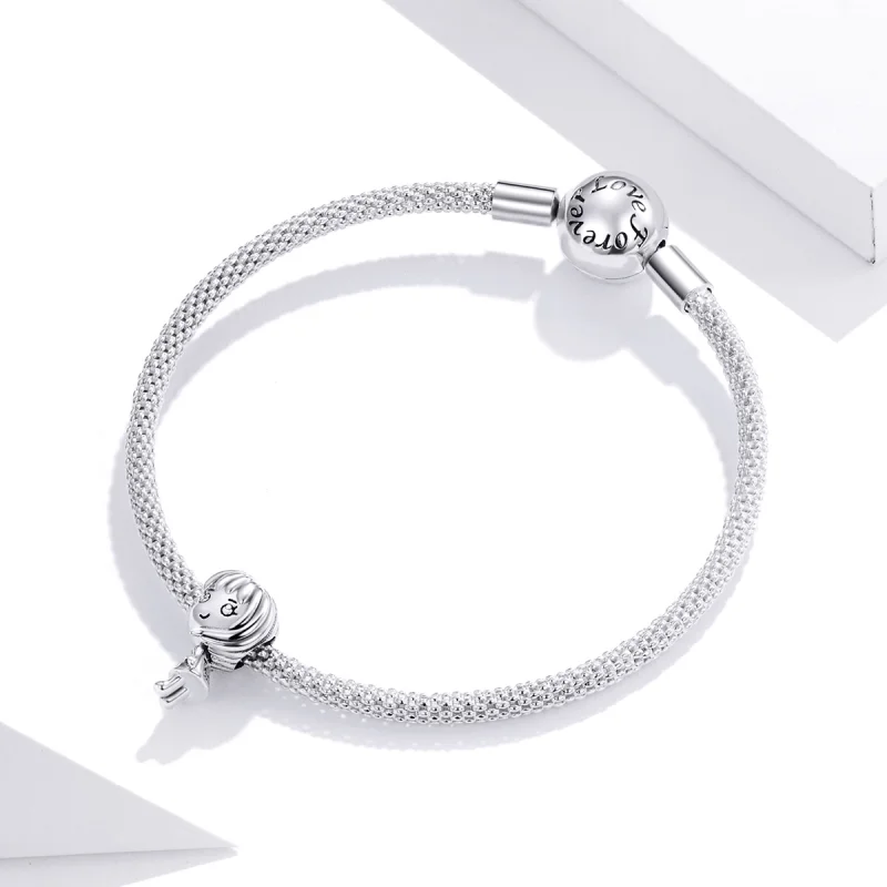 (imagem para) Pandora Style Heartbeat Girl Charm - BSC399 - Visualizar 3