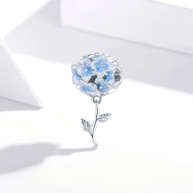 (imagem para) Pandora Style Hydrangea Charm - BSC392 - Visualizar 2