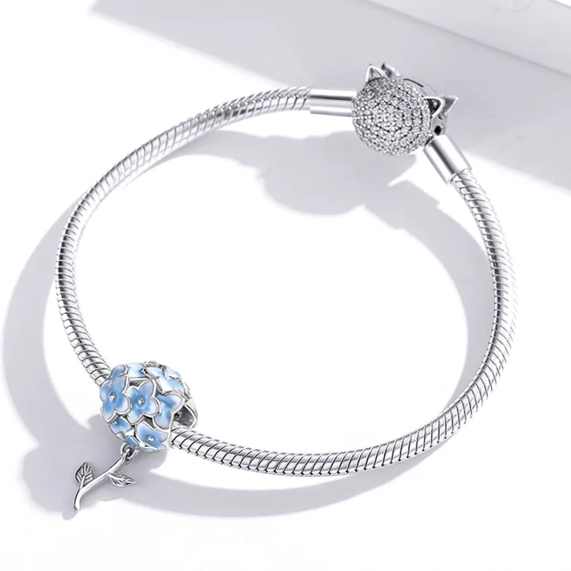 (imagem para) Pandora Style Hydrangea Charm - BSC392 - Visualizar 3