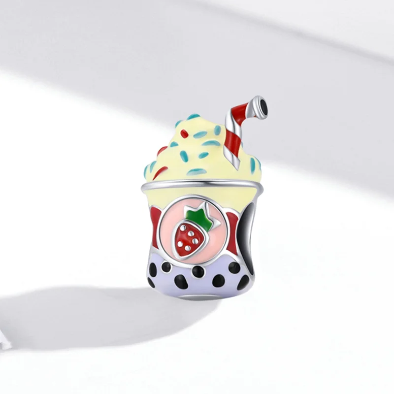 (imagem para) Pandora Style Ice Cream Milk Tea Charm - SCC1947 - Visualizar 2