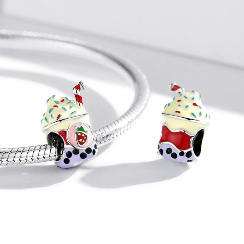 (imagem para) Pandora Style Ice Cream Milk Tea Charm - SCC1947 - Visualizar 3