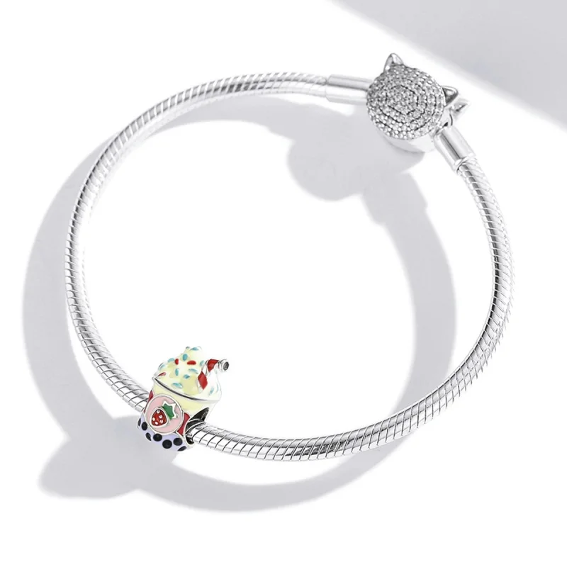 (imagem para) Pandora Style Ice Cream Milk Tea Charm - SCC1947 - Visualizar 4