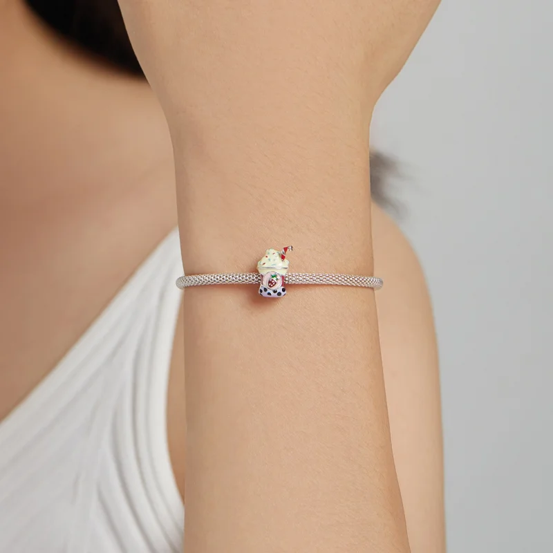 (imagem para) Pandora Style Ice Cream Milk Tea Charm - SCC1947 - Visualizar 5