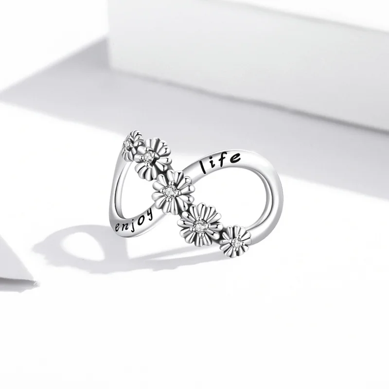 (imagem para) Pandora Style Infinite Flowers Charm - SCC2099 - Visualizar 2