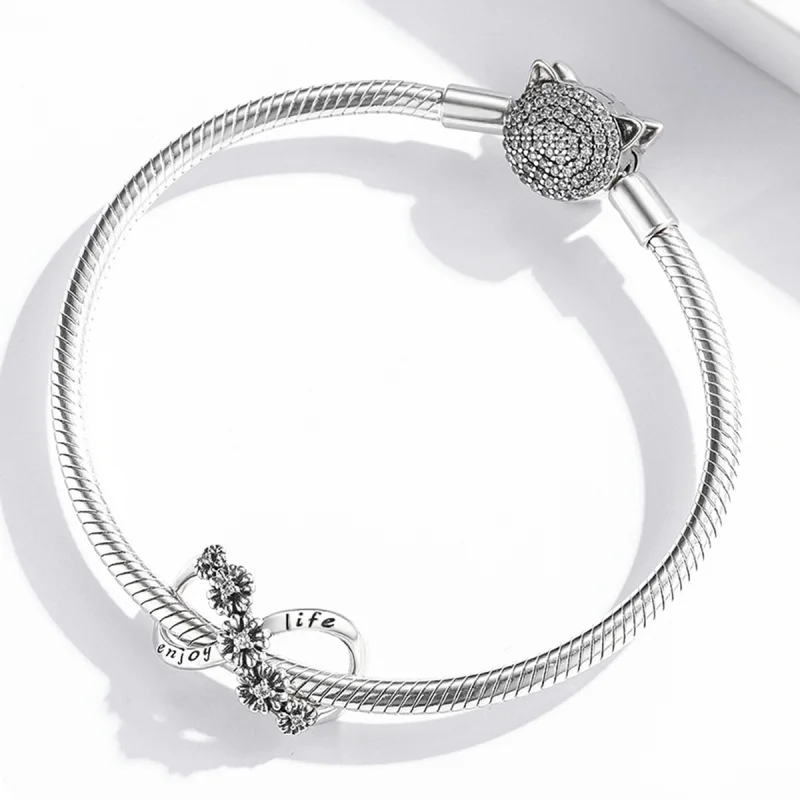 (imagem para) Pandora Style Infinite Flowers Charm - SCC2099 - Visualizar 3