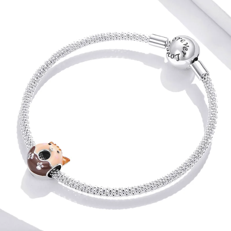 (imagem para) Pandora Style Kitty Donuts Charm - SCC1877 - Visualizar 3
