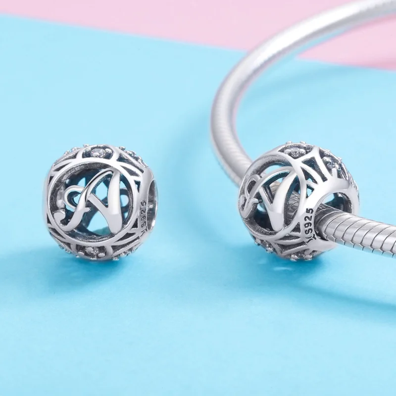 (imagem para) Pandora Style Letter-A Charm - SCC738-A - Visualizar 3
