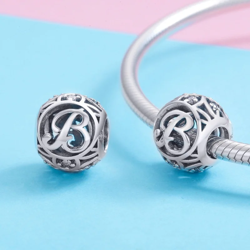 (imagem para) Pandora Style Letter-B Charm - SCC738-B - Visualizar 3