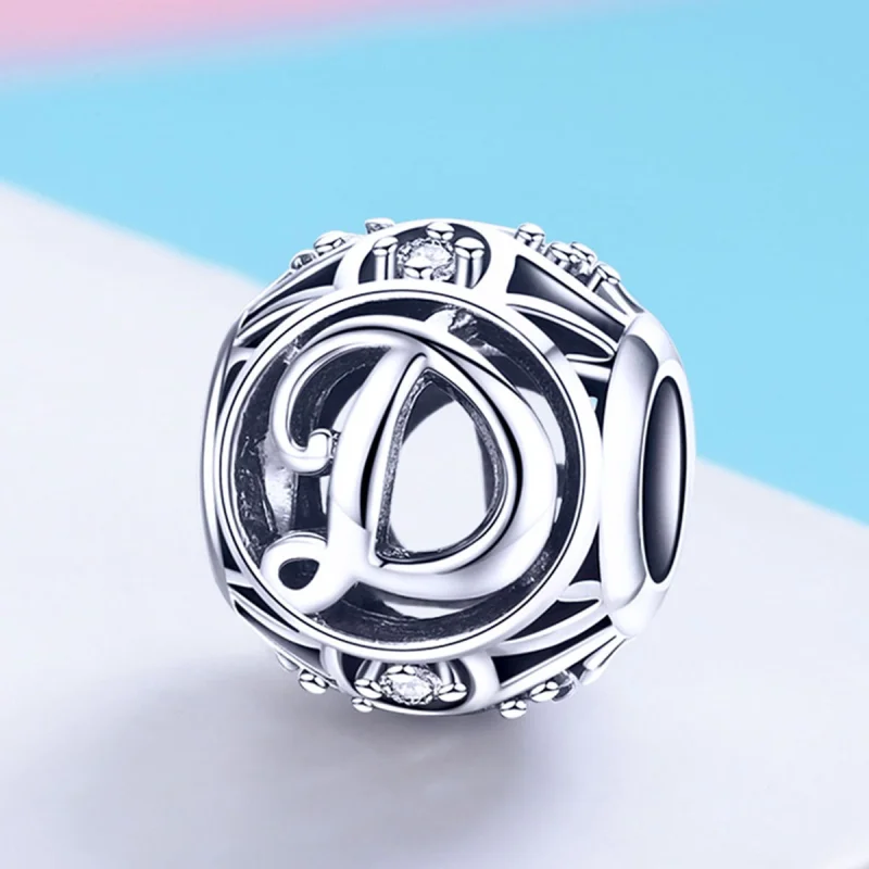 (imagem para) Pandora Style Letter-D Charm - SCC738-D - Visualizar 2