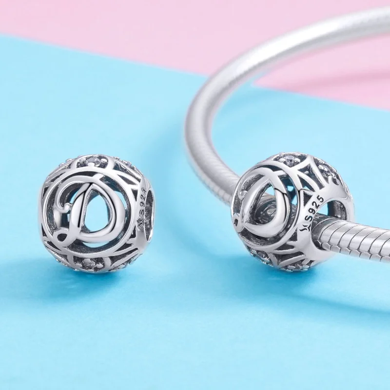 (imagem para) Pandora Style Letter-D Charm - SCC738-D - Visualizar 3