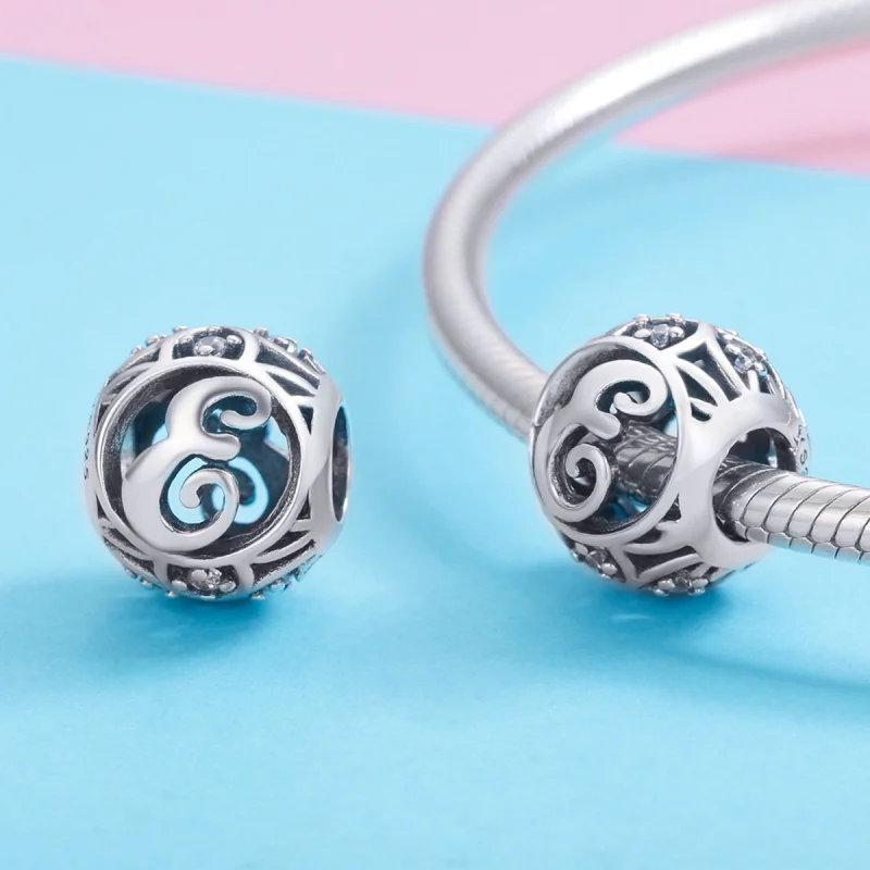 (imagem para) Pandora Style Letter-E Charm - SCC738-E - Visualizar 3