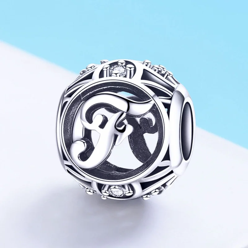 (imagem para) Pandora Style Letter-F Charm - SCC738-F - Visualizar 2