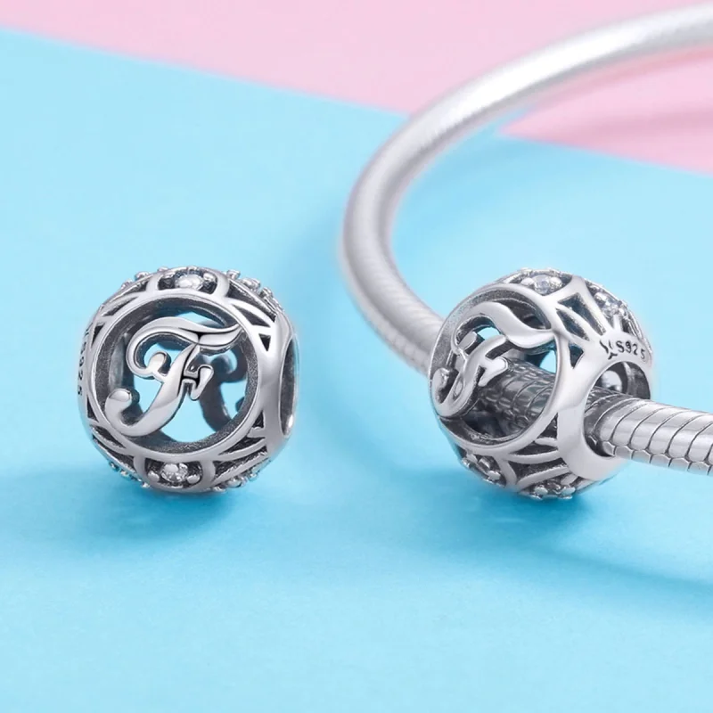 (imagem para) Pandora Style Letter-F Charm - SCC738-F - Visualizar 3