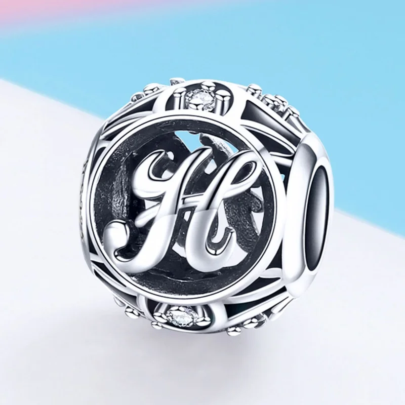 (imagem para) Pandora Style Letter-H Charm - SCC738-H - Visualizar 2