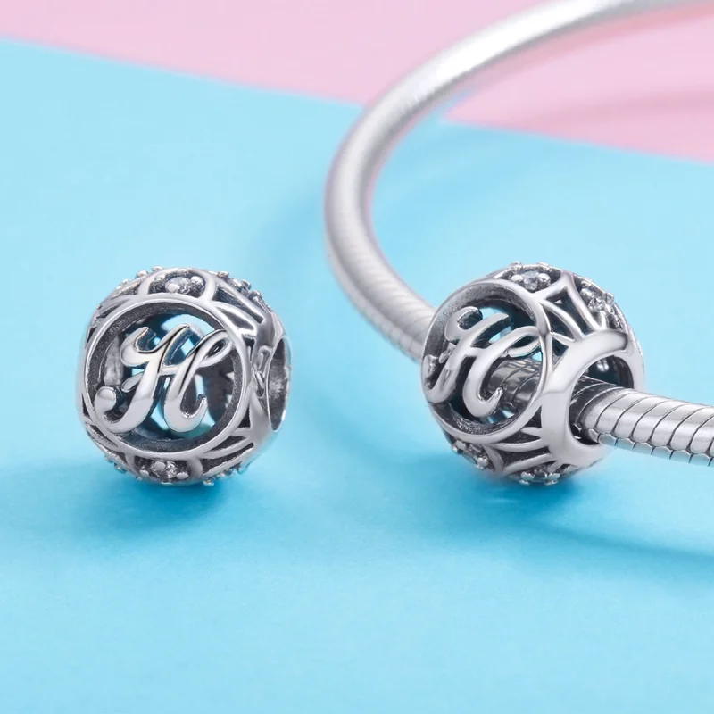 (imagem para) Pandora Style Letter-H Charm - SCC738-H - Visualizar 3