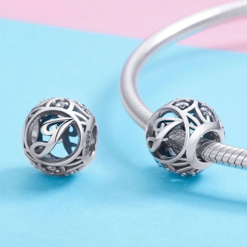 (imagem para) Pandora Style Letter-J Charm - SCC738-J - Visualizar 3
