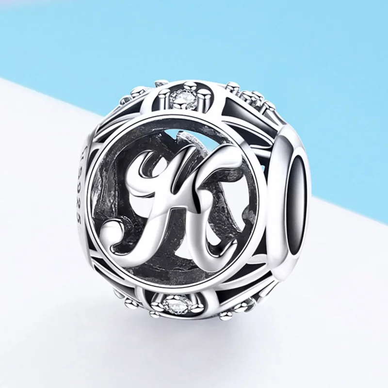(imagem para) Pandora Style Letter-K Charm - SCC738-K - Visualizar 2
