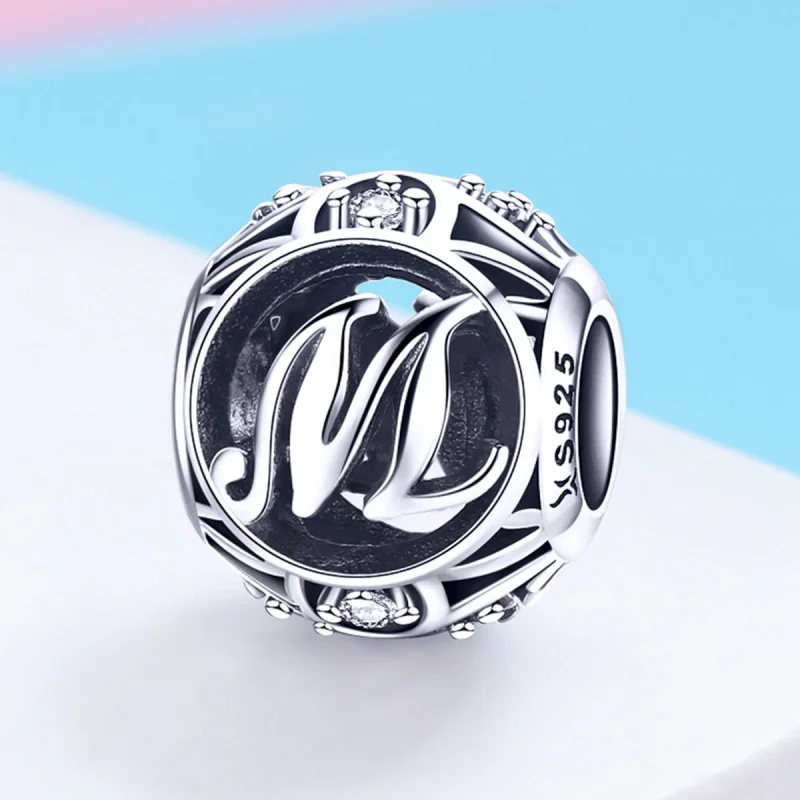 (imagem para) Pandora Style Letter-M Charm - SCC738-M - Visualizar 2