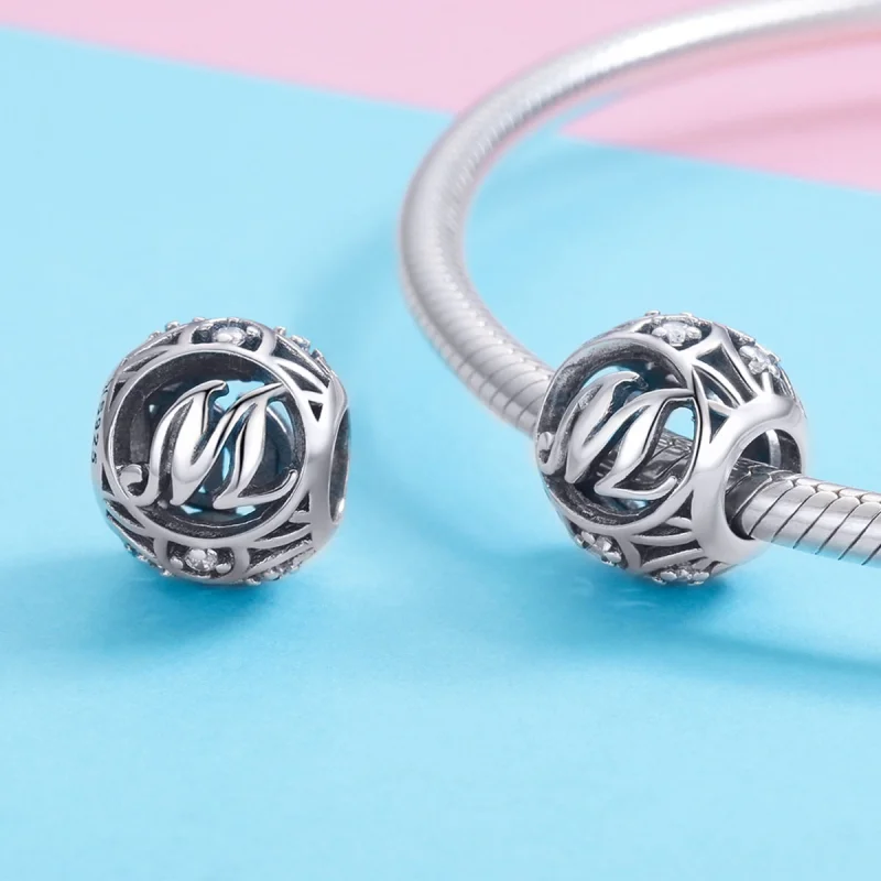 (imagem para) Pandora Style Letter-M Charm - SCC738-M - Visualizar 3