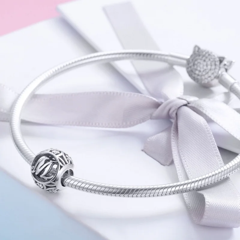 (imagem para) Pandora Style Letter-M Charm - SCC738-M - Visualizar 4