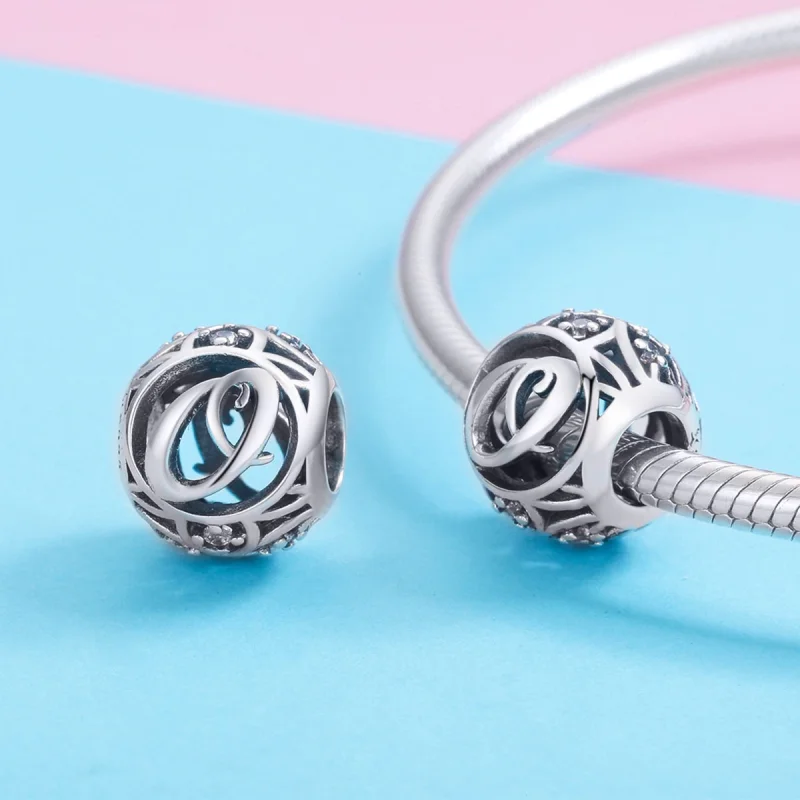 (imagem para) Pandora Style Letter-O Charm - SCC738-O - Visualizar 3