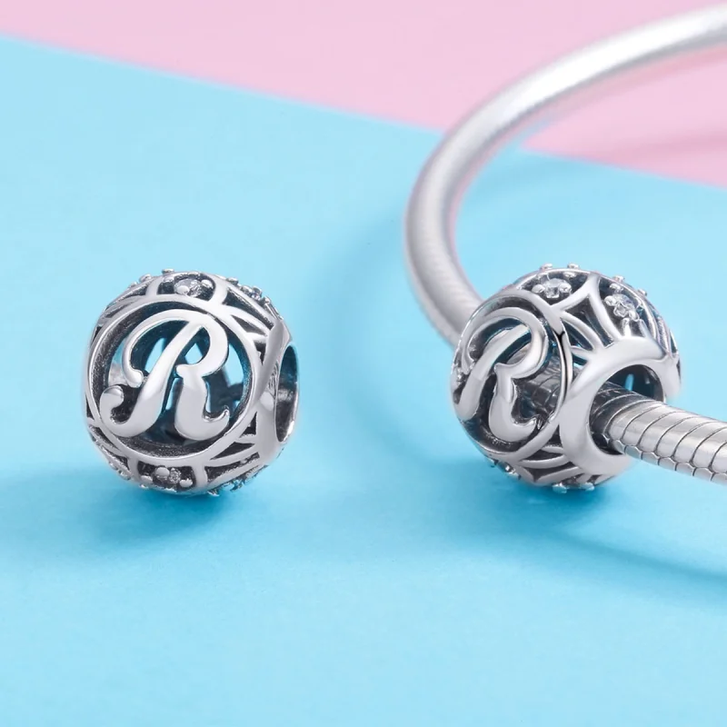 (imagem para) Pandora Style Letter-R Charm - SCC738-R - Visualizar 3