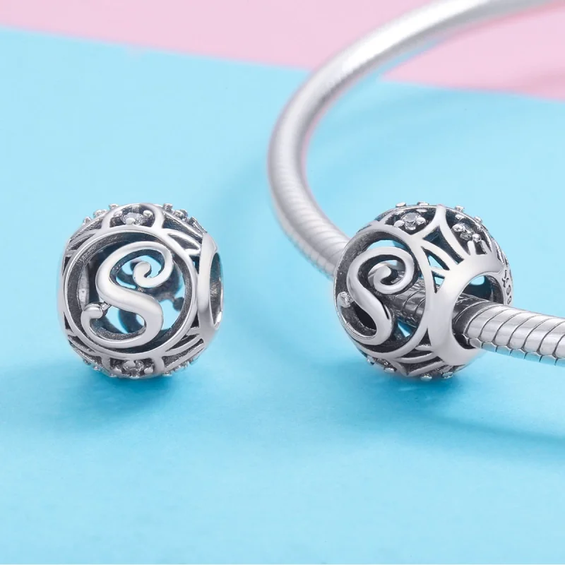 (imagem para) Pandora Style Letter-S Charm - SCC738-S - Visualizar 3