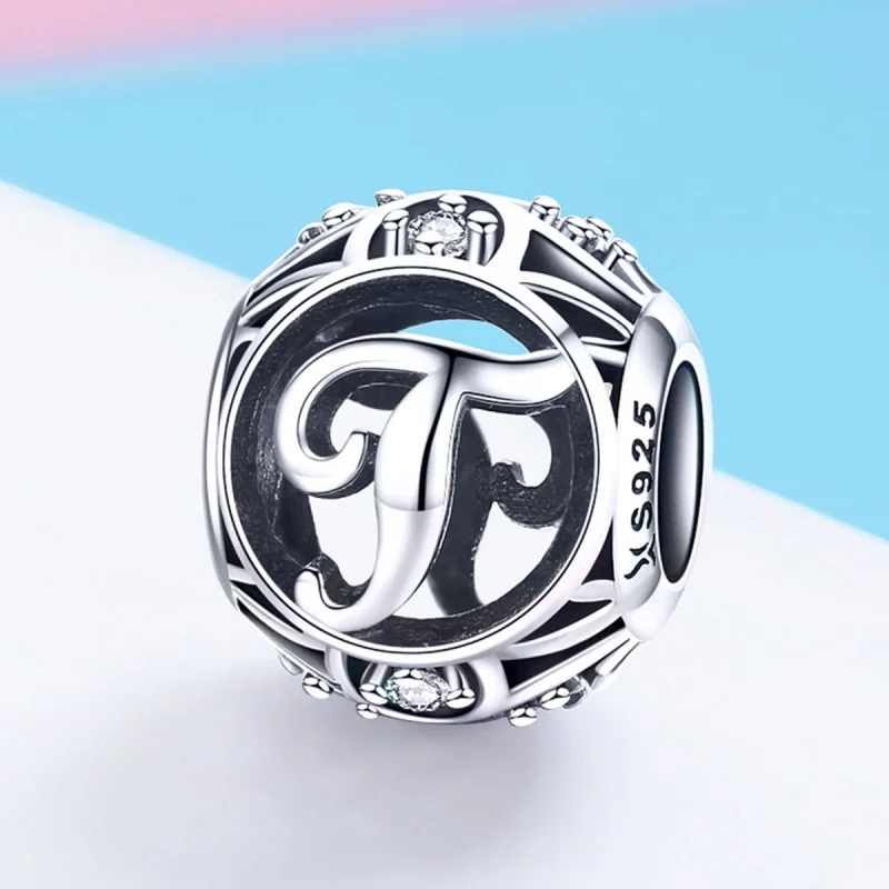 (imagem para) Pandora Style Letter-T Charm - SCC738-T - Visualizar 2