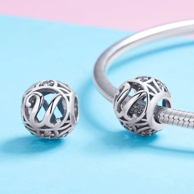 (imagem para) Pandora Style Letter-U Charm - SCC738-U - Visualizar 3