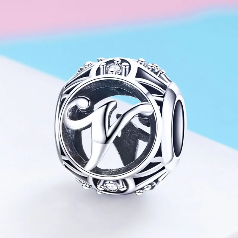 (imagem para) Pandora Style Letter-V Charm - SCC738-V - Visualizar 2