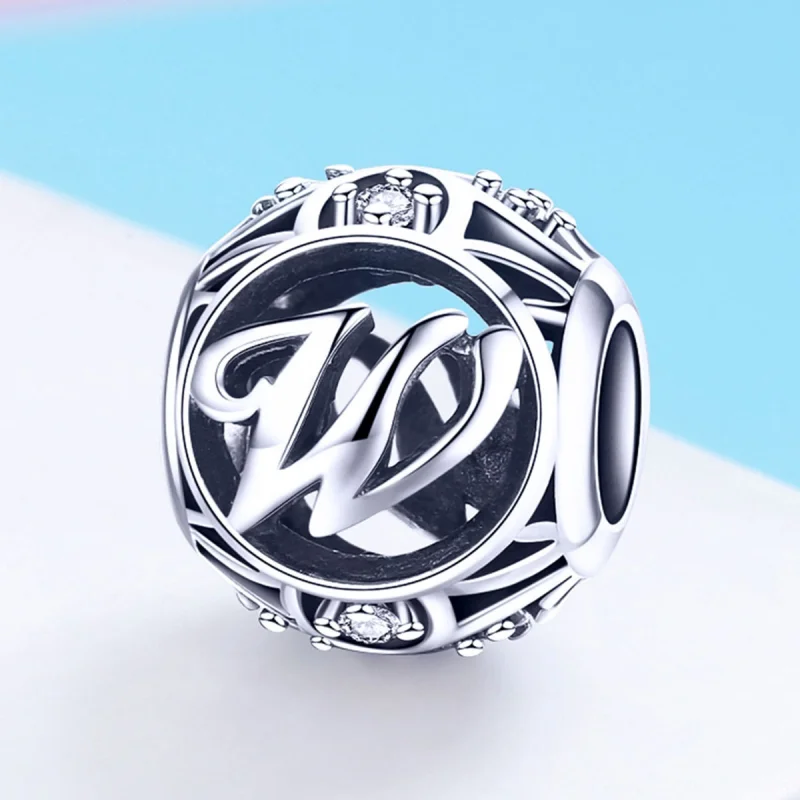 (imagem para) Pandora Style Letter-W Charm - SCC738-W - Visualizar 2