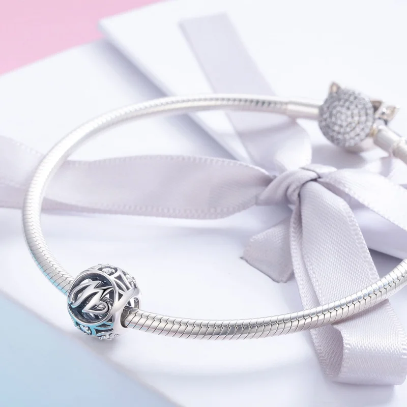 (imagem para) Pandora Style Letter-W Charm - SCC738-W - Visualizar 4