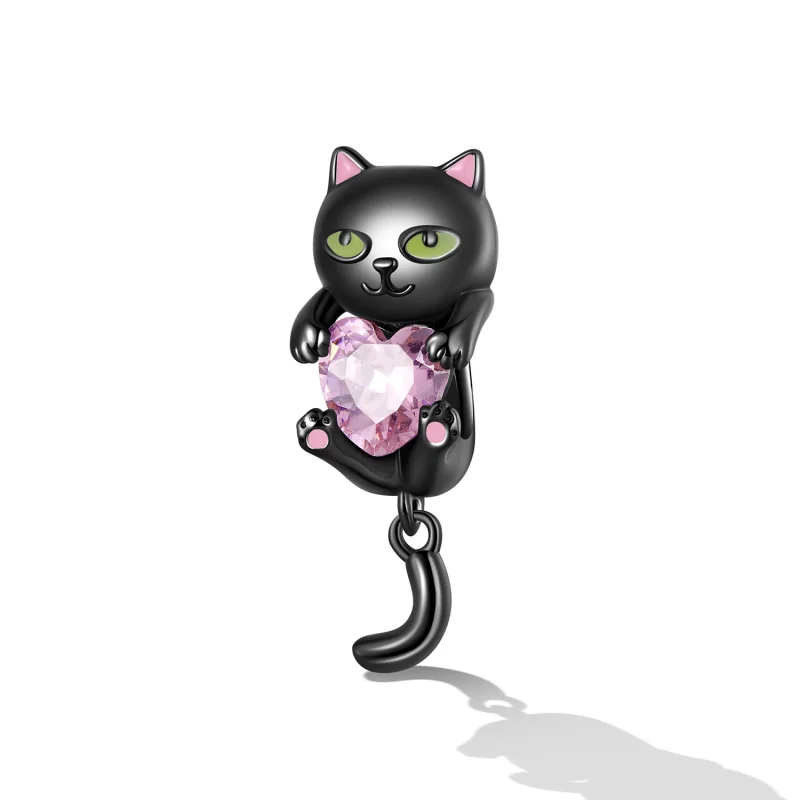 (imagem para) Pandora Style Little Black Cat Charm - SCC2329 - Visualizar 2