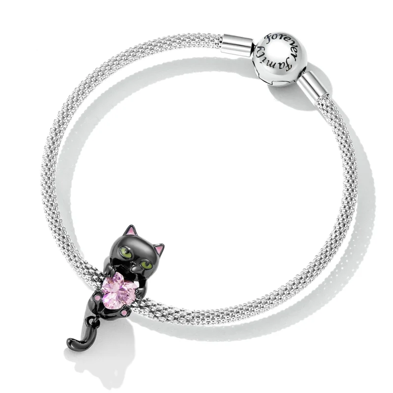 (imagem para) Pandora Style Little Black Cat Charm - SCC2329 - Visualizar 5