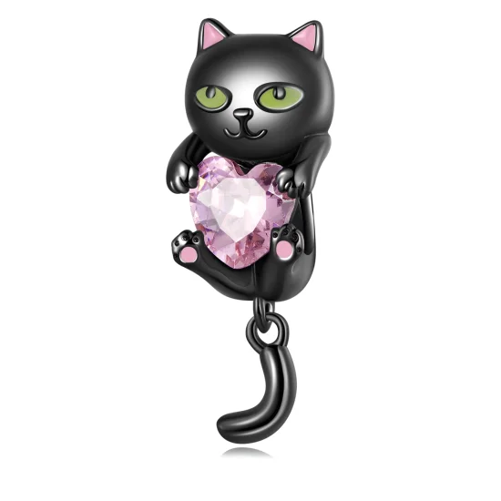 (imagem para) Pandora Style Little Black Cat Charm - SCC2329