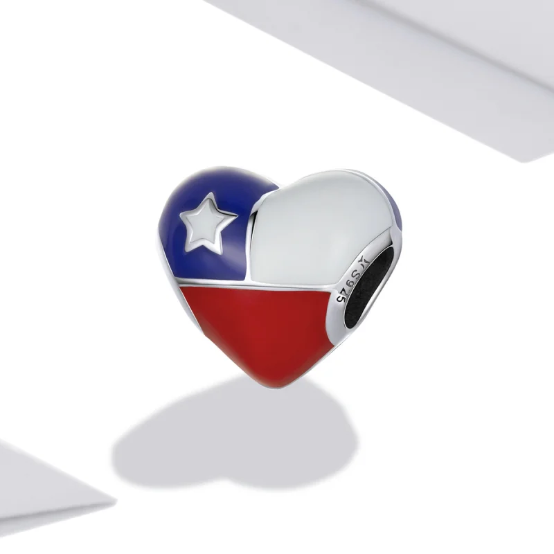 (imagem para) Pandora Style Love Chile Flag Charm - SCC2110 - Visualizar 2